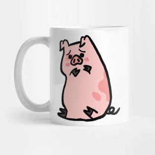 Cute Cartoon Piggy Blushing Mug